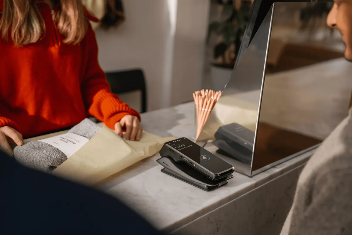 PayMe Go printing a receipt at a counter
