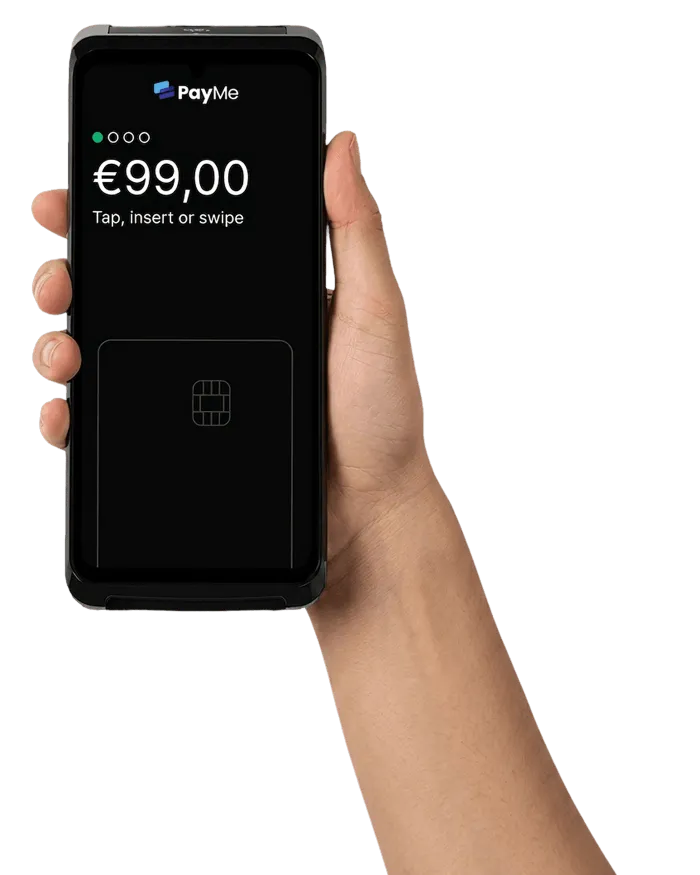 PayMe Go terminal in hand
